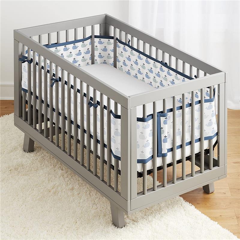 BreathableBaby - Classic Breathable Mesh Crib Liner, Little Whale Navy Image 13