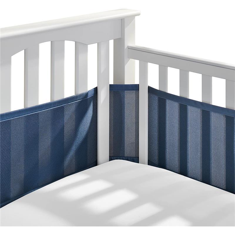 BreathableBaby - Classic Breathable Mesh Crib Liner, True Navy Image 1