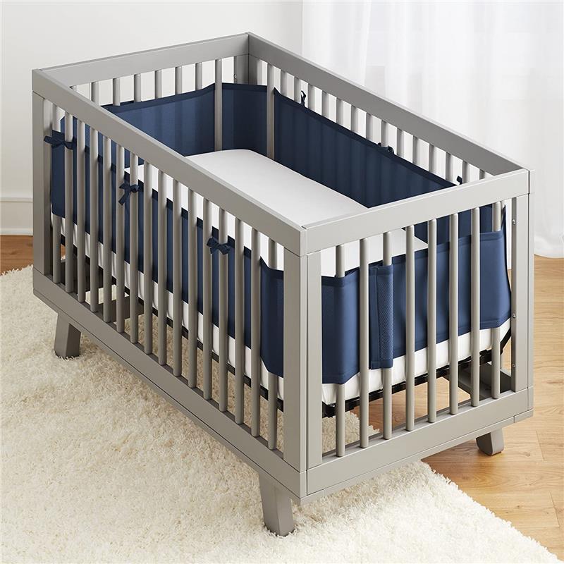 BreathableBaby - Classic Breathable Mesh Crib Liner, True Navy Image 2