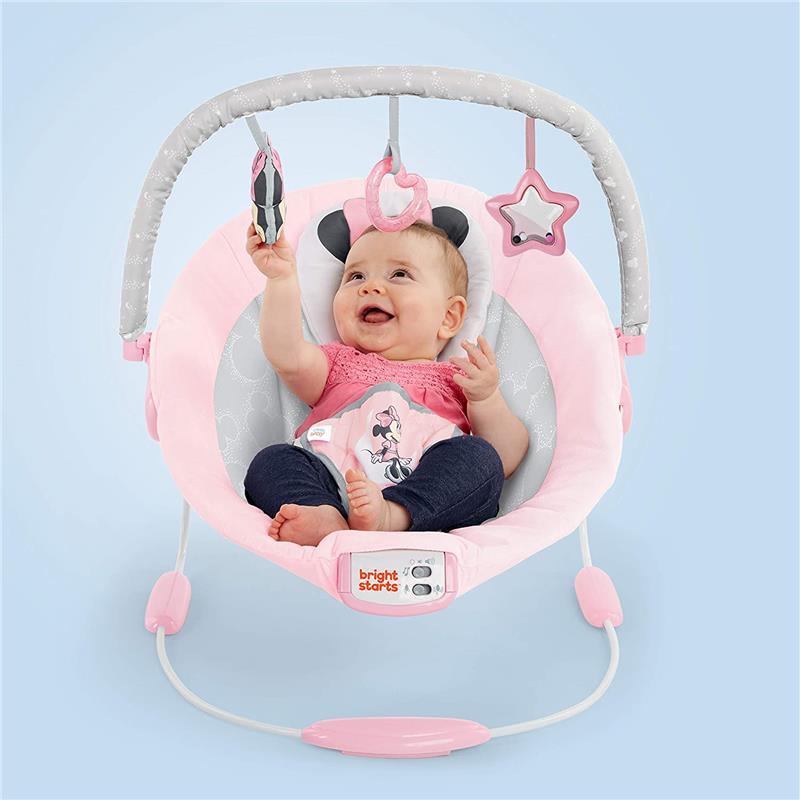 Bright Starts - Baby Disney Minnie Mouse Rosy Skies Bouncer Pink Image 6