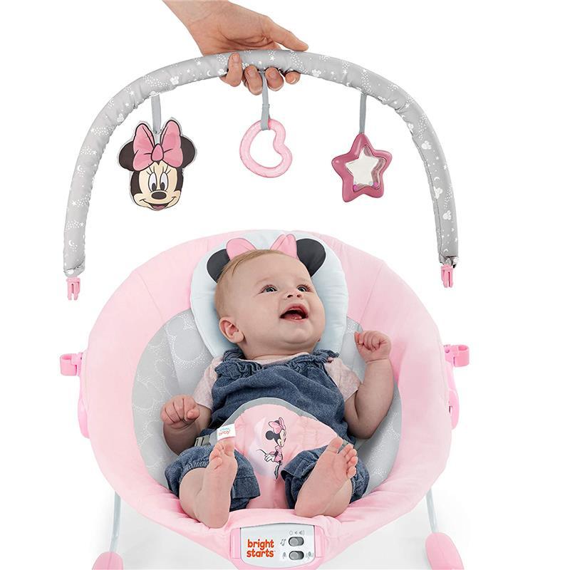 Bright Starts - Baby Disney Minnie Mouse Rosy Skies Bouncer Pink Image 3