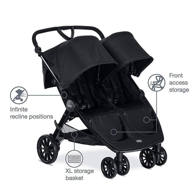Britax - B-Lively Double Stroller, Raven Image 4