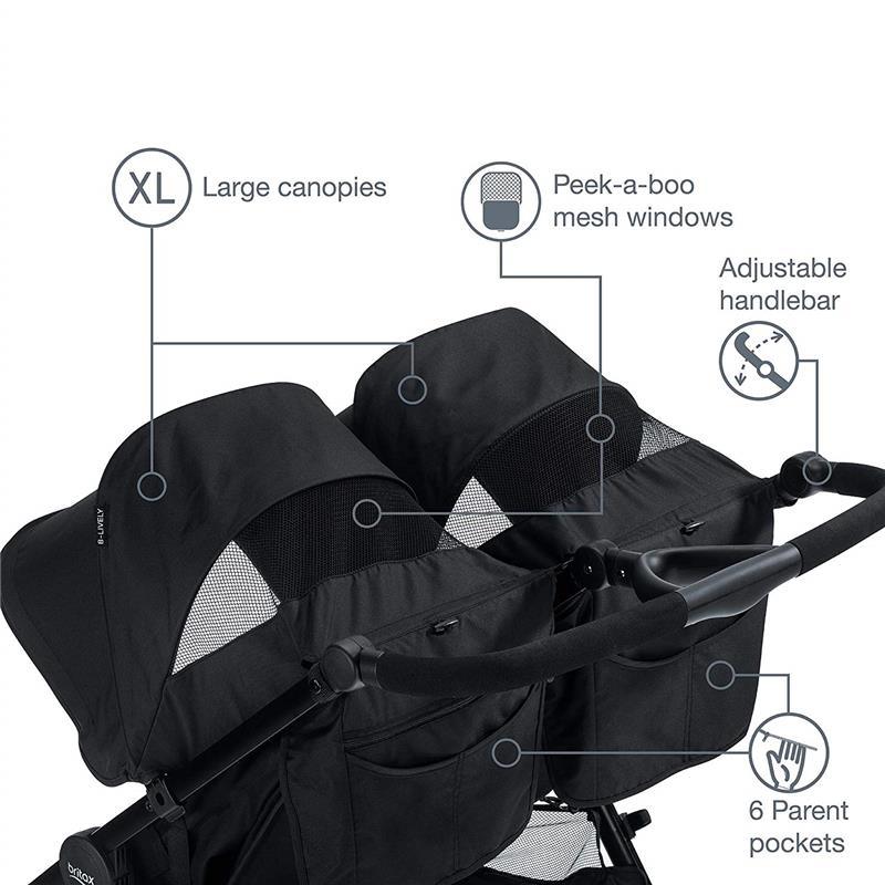 Britax - B-Lively Double Stroller, Raven Image 5