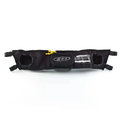 Black handlebar console for Britax BOB Duallie strollers, featuring cup holders and a storage pouch.