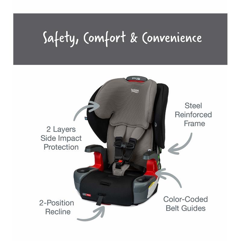 Britax - Grow With You ClickTight Harness Booster Car Seat, Grey Contour Image 5