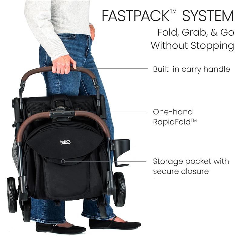 britax b agile travel bag Britax - Juniper Compact On-The-Go Stroller, Raven Black