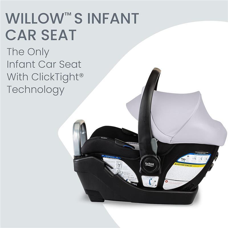 Britax - Willow S Infant Car Seat with Alpine Anti-Rebound Base, Glacier Onyx Image 2