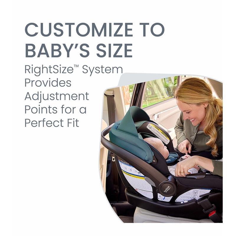 Britax - Willow S Infant Car Seat with Alpine Anti-Rebound Base, Jade Onyx Image 6