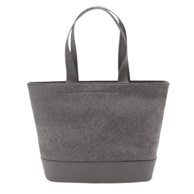 Grey Melange Bugaboo Changing Bag with two handles and a textured fabric design, ideal for carrying baby essentials.
