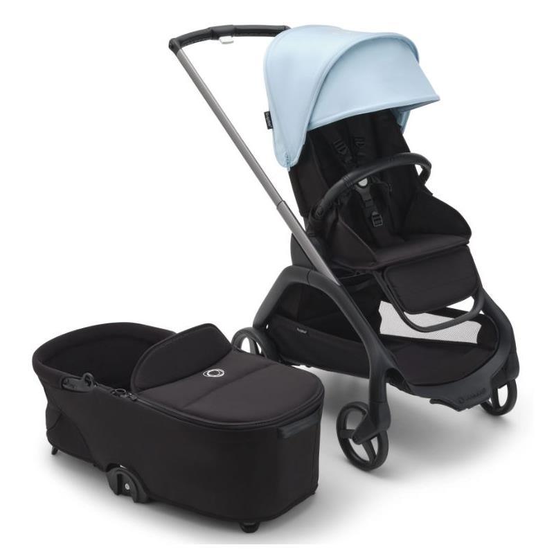 Bugaboo - Dragonfly Stroller and Bassinet Complete, Graphite/Midnight Black/Skyline Blue Image 1