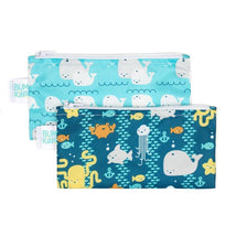 Bumkins 2-Pack Reusable Snack Bags, Sea Friends/Whales Away Image 1
