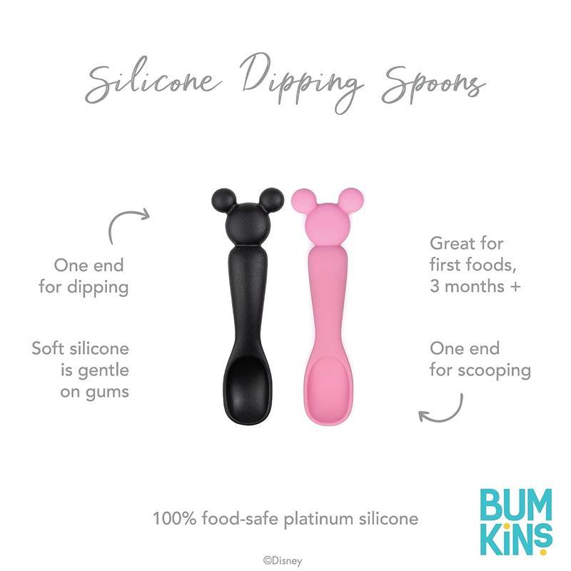 Bumkins - 2Pk Disney Minnie Mouse Silicone Dipping Spoons Image 4
