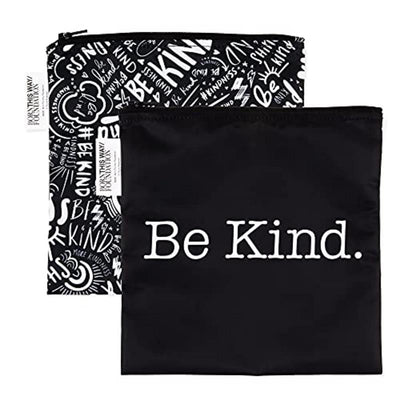 Bumkins 2Pk Reusable Sandwich & Snack Bags, Be Kind Image 1