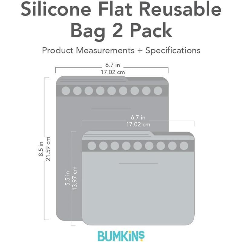 Bumkins - 2Pk Silicone Flat Reusable Bag, Blue Image 6