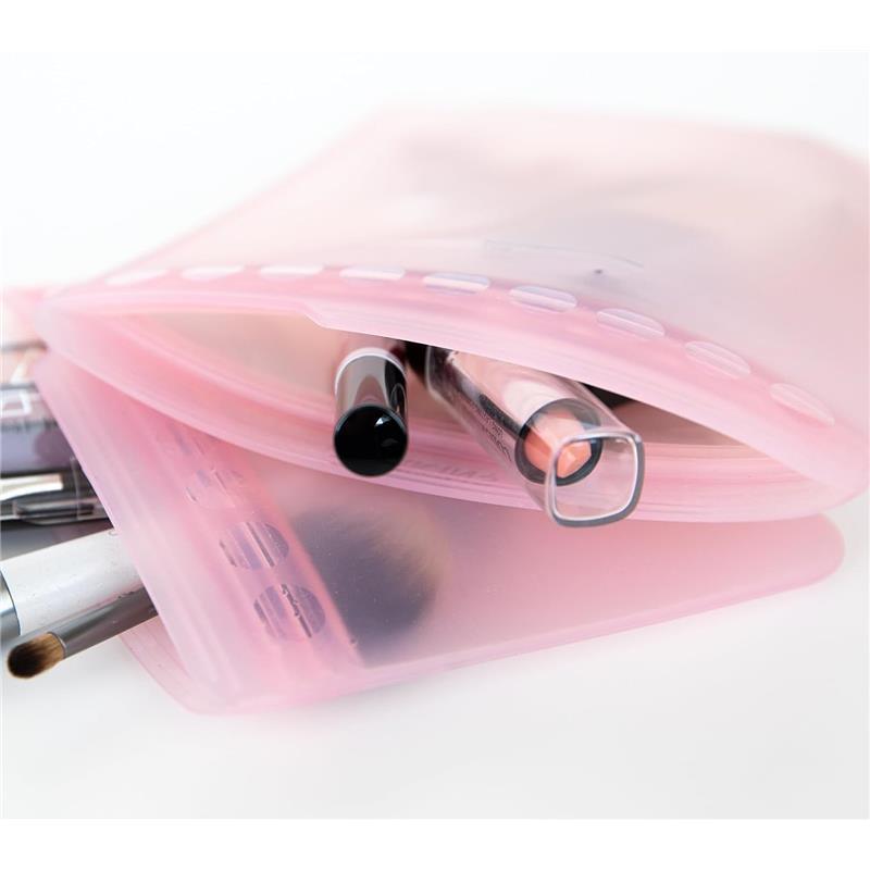 Bumkins - 2Pk Silicone Flat Reusable Bag, Pink Image 3