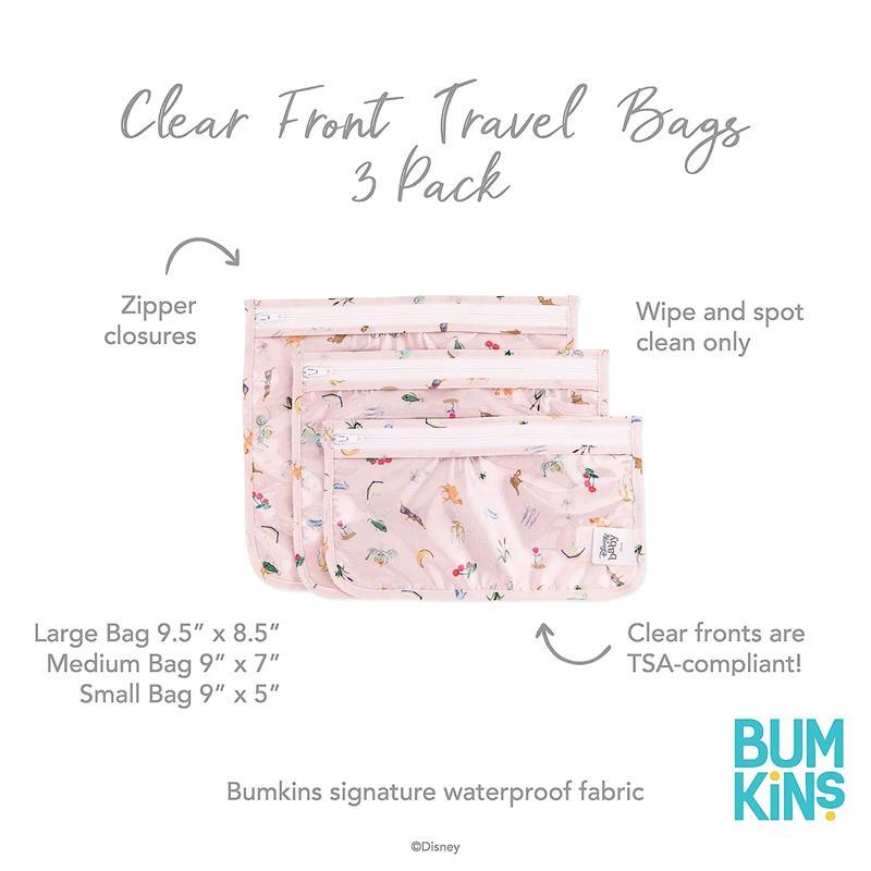 Bumkins - 3pk Disney Clear Travel Bag, Princess Magic