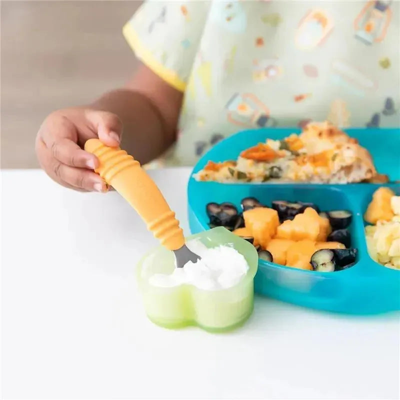 Bumkins - Baby Silicone Little Dippers, Attaches to Bowls, Dishes and Plates, 2 Pack, Aqua Jelly Image 5