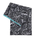 Bumkins Baby Splat Mat for Under High Chair, Born This Way Be Kind Black Image 1