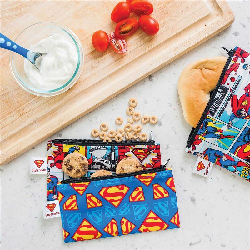 Bumkins DC Comics Reusable Snack Bag 2-Pack, Small - Batman Image 2