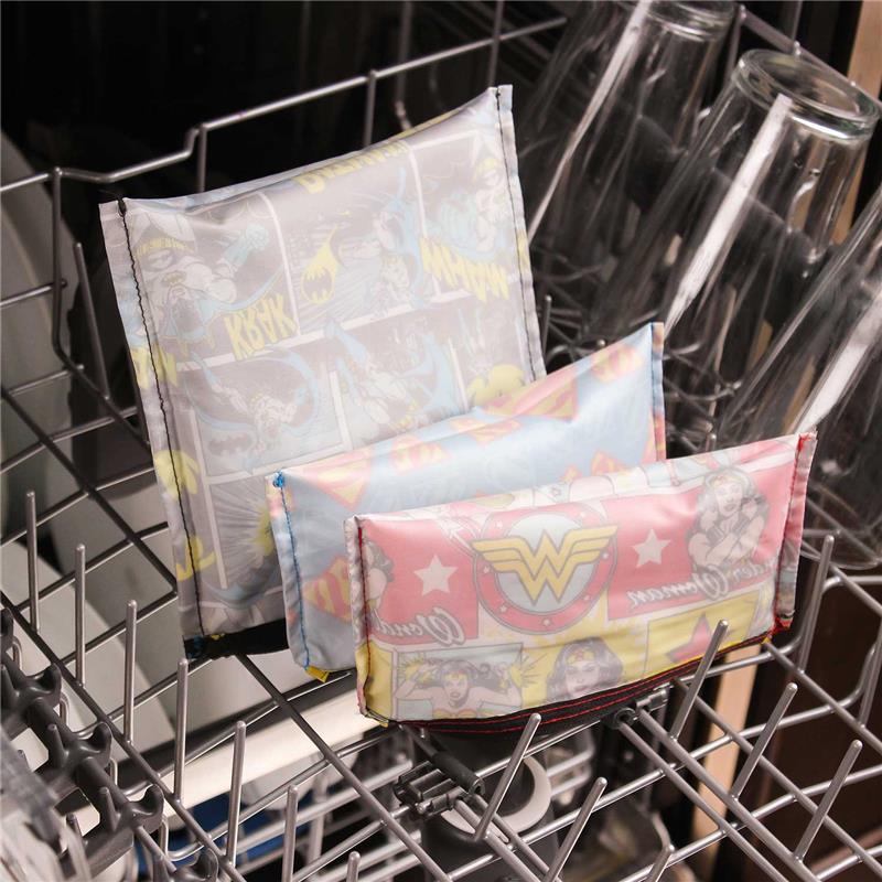 Bumkins DC Comics Reusable Snack Bag 2-Pack, Small - Batman Image 9