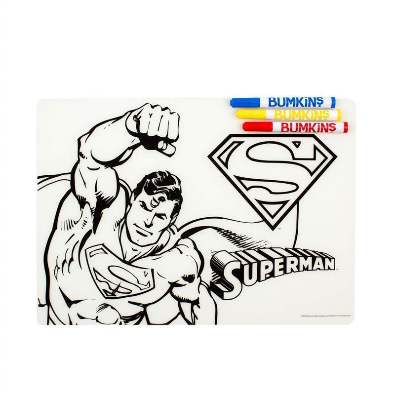 Bumkins DC Comics Silicone Coloring Placemat Superman Image 1