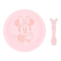 Bumkins - Disney Baby and Toddler Silicone Plate and Spoon Set, 6 Months Up, Minnie Mouse Image 1