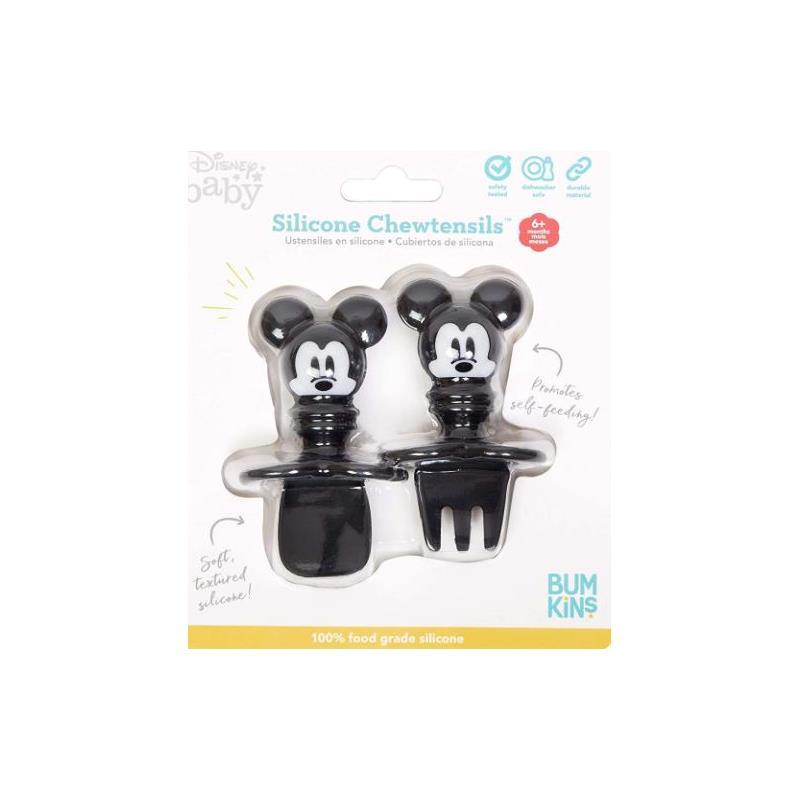 Bumkins Disney Mickey Mouse Silicone Toddler Chewtensils in Black  Image 6