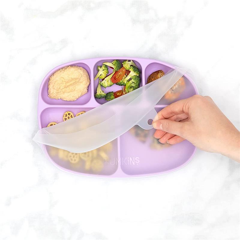 Bumkins - Grip Dish And Stretch Lid, Lavender Image 3