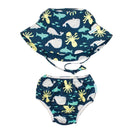 Bumkins Reusable Swim Diaper and Hat, UPF +50, Deep Sea Image 1