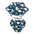 Bumkins Reusable Swim Diaper and Hat, UPF +50, Deep Sea.