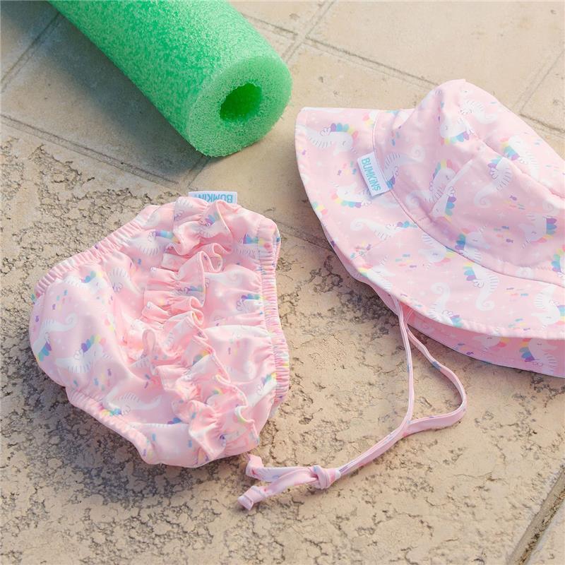 Bumkins Reusable Swim Diaper and Hat, UPF +50, Unicorn Image 7