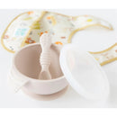 Bumkins Silicone First Feeding Set with Lid and Spoon - Sand Image 2