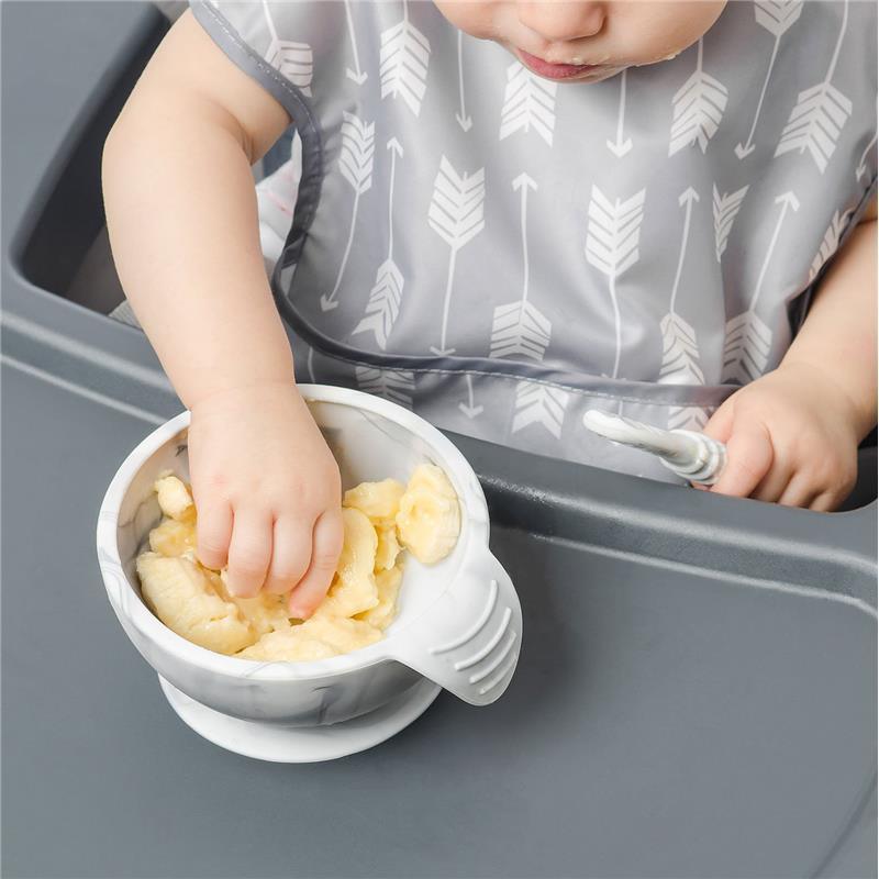 Bumkins Silicone First Feeding Set with Lid & Spoon, Marble Image 9