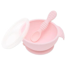 Bumkins - Silicone First Feeding Set with Lid & Spoon, Pink Image 1