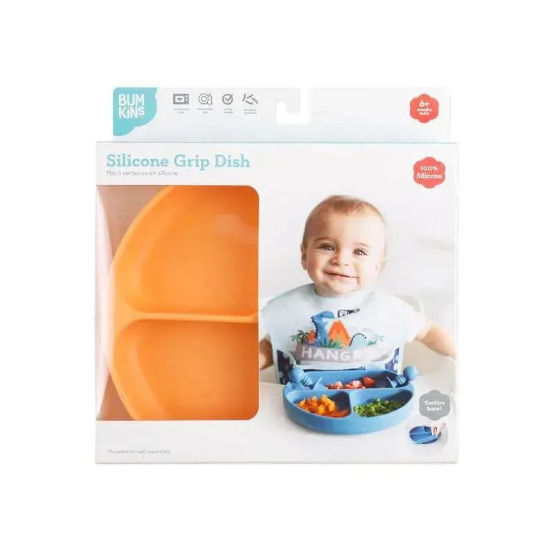 Bumkins - Silicone Grip Dish - Baby plate - Tangerine Image 2