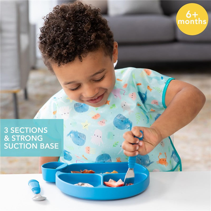 Bumkins Silicone Grip Dish - Dark Blue Image 2