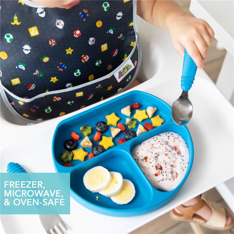 Bumkins Silicone Grip Dish - Dark Blue Image 4