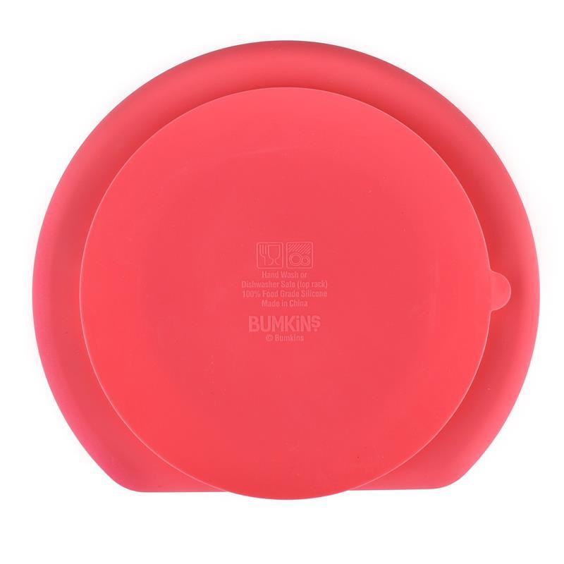Bumkins Silicone Grip Dish, Red Image 3