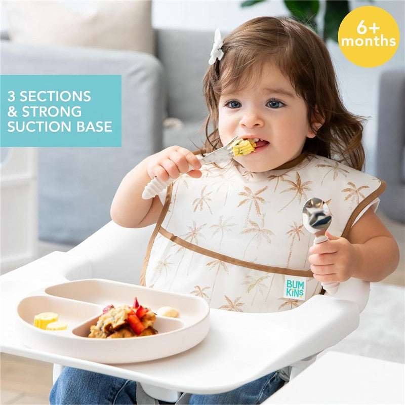Bumkins Silicone Grip Dish - Sand Image 2