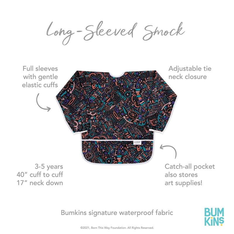 Bumkins Sleeved Smock Born This Way Kindness Image 4