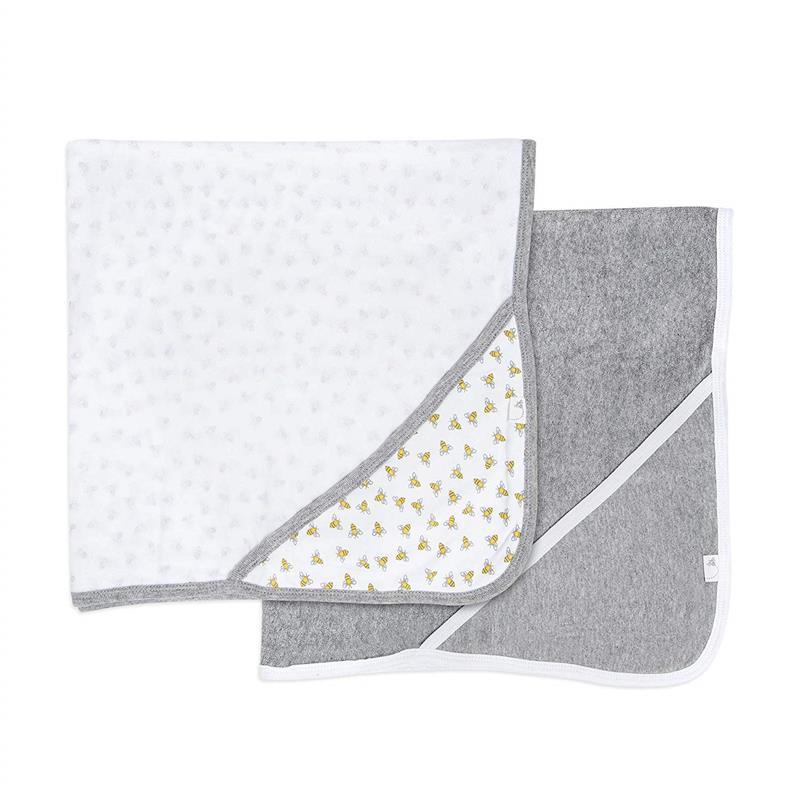 Burt's Bees - 2 Pk Infant Ply Hooded Towels 100% Organic Cotton, Cloud Image 5