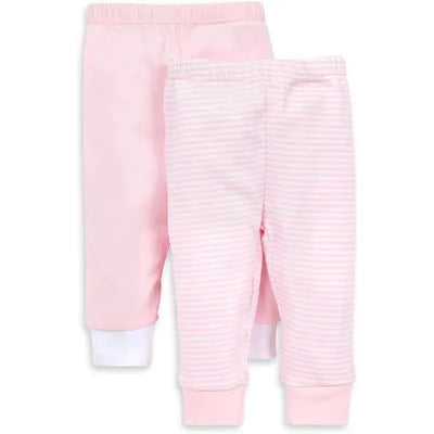 Burts Bees - 2Pk Baby Knit Jogger Pants, Stripe Blossom Image 1