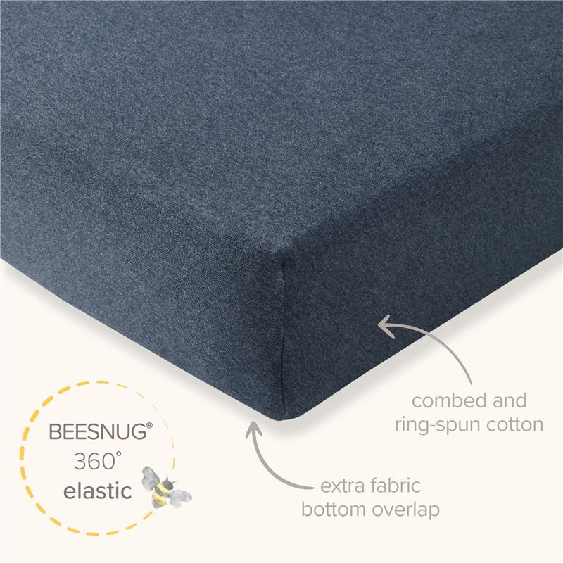 Burts Bees 2Pk Good Night Sky Organic Cotton Crib Sheets Set, Ice Flow