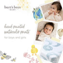 Burts Bees 2Pk Good Night Sky Organic Cotton Crib Sheets Set features hand-painted watercolor prints for boys and girls, showcasing soft colors.