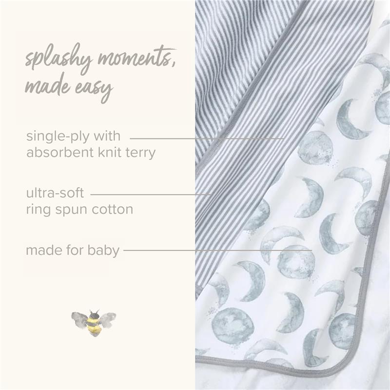 Burts Bees 2Pk Hello Moon Organic Knit Terry Towels Set