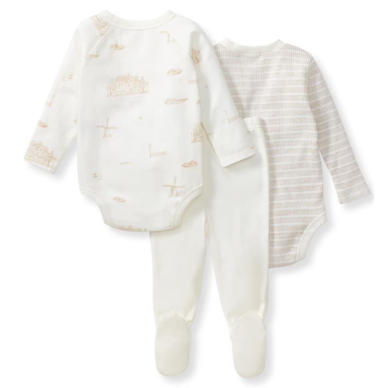 Burts Bees - 3Pk Amsterdam Bodysuit & Pant Set Eggshell Image 2