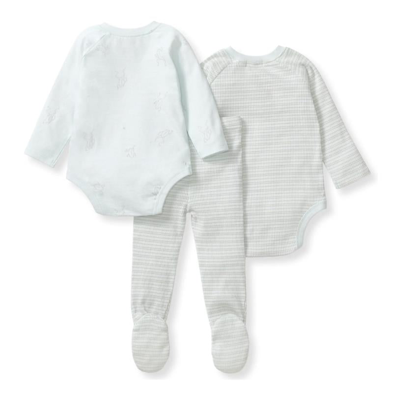 Burts Bees 3Pk Frog Baby Boy Bodysuit & Pants Set Image 3