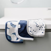 Burts Bees - 3Pk Hello Moon! Baby Washcloths, Blue Indigo Image 2