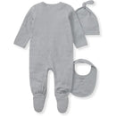 Burts Bees - 3Pk Jumpsuit, Hat & Bib Set, Quarry Image 2