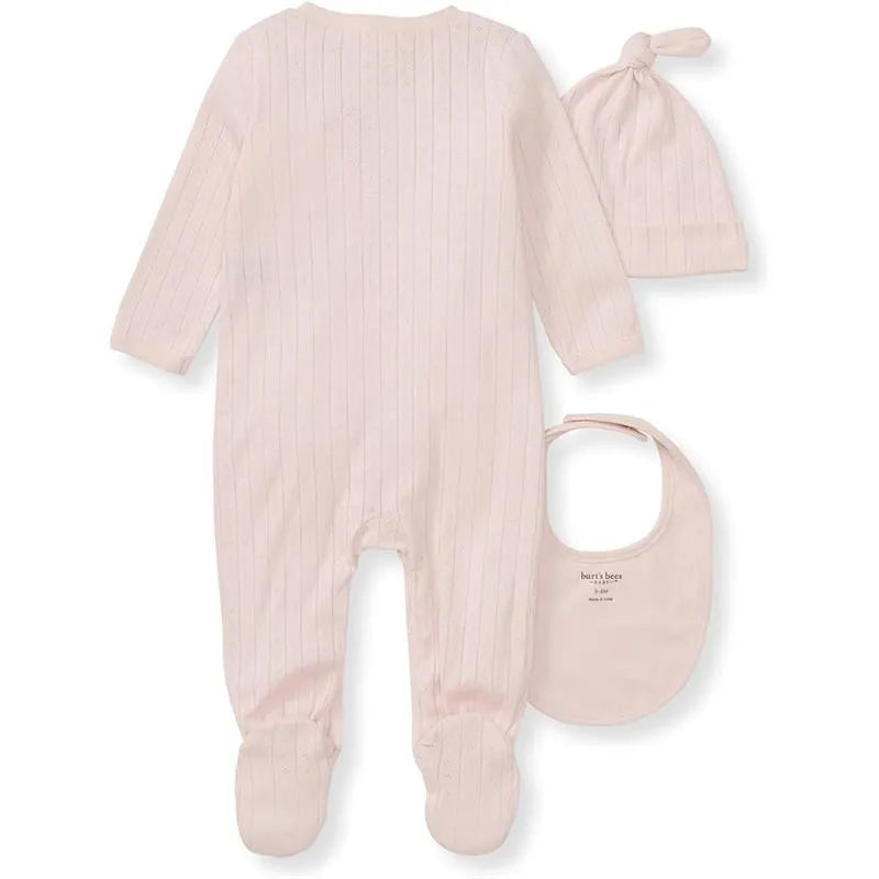 Burts Bees - 3Pk Jumpsuit, Hat & Bib Set, Ranunculus Image 2